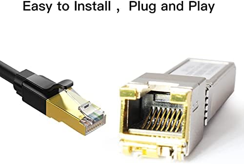 4PACK 10G SFP+ RJ45 Бакар Примопредавател, 10g T Бакар Модул 10GBASE-T СФП МАЧКА.6а/7 До 30 Метри Компатибилен Со Cisco, Ubiquiti, Netgear, D-Link, Supermicro, TP-Link, Broadcom Mikrotik, Unifi