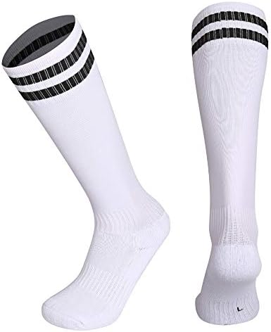 Дисплицирани детски младински фудбалски чорапи, 4 пакувања колено високи цевки атлетски чорапи за момчиња и девојчиња