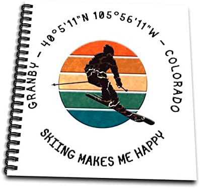 3drose Granby, Колорадо, САД. Човек скијач, црно на бел текст. Кул. - цртање книги