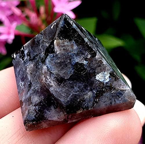 Ларвикит пирамида природен кристален скапоцен камен -камења Полирана минерална енергија/Пирамида во форма/декоративен примерок за колекционер