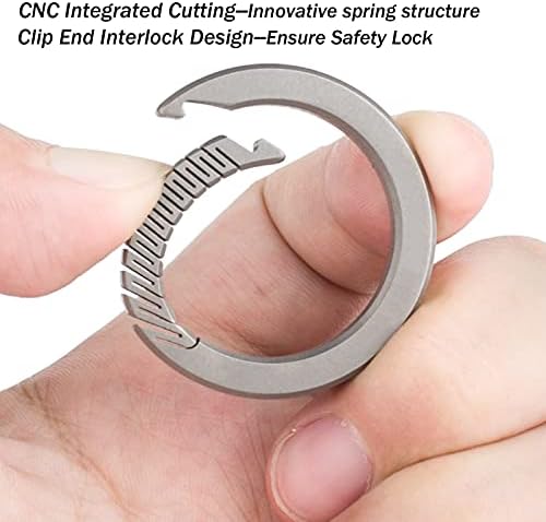 Мултифункционални клучни прстени со титаниум карабинер за карабинер, тешка тастатура со Д-прстен