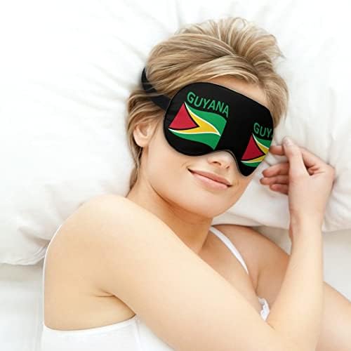 Знаме на маска за спиење во Гвајана, мека маска за очи за очи со прилагодлива лента за мажи жени