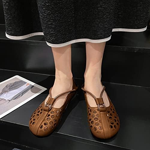 Облечен рамен за жени удобни чевли за жени жени чевли етнички стил мали кожни чевли шупливи ретро лекари единечни чевли обични чевли за
