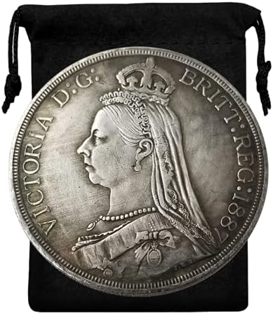 Кореатна копија 1887 година, Велика Британија, Велика Британија, Реплика, Велика Британија, Велика Британија, сребрен долар Пенс златен монета Кралска сувенир монета