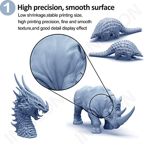 Innicon Брза 3Д смола од 3Д печатач во форма на ABS, 405Nm Брза не-кршлива тешка прецизна стандардна фотополимер LCD DLP 3D смола за печатење