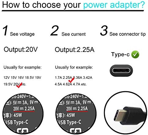 45W Type USB C Laptop Charger Compatible with Chromebook 100e 300e 500e c330 ThinkPad T480 T480s T580 T580s E480 E485 E490 E580 E585 E590