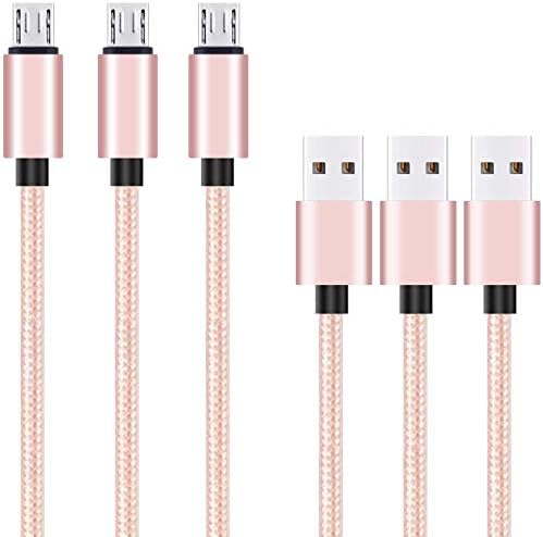 Ailun Микро USB Кабел 10ft 3Pack Голема Брзина 2.0 USB Машки До Микро USB Синхронизација Полнење Најлон Плетенка Кабел За Андроид