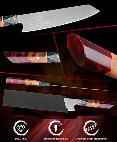 Хуск Кирицуке Готвач Нож Професионални 9 Пакет Со Аус-10 Дамаск Челик Готвење Нож