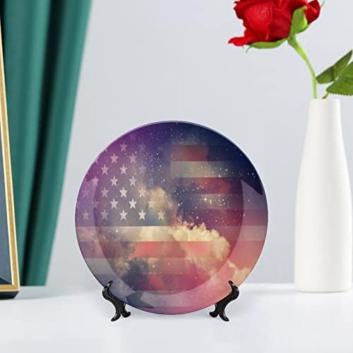 Декоративни плочи на американско знаме Галакси, керамички плочи, висечки декор со приказ за украс за домашна канцеларија
