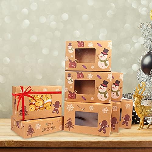 Исклучителни божиќни украсни подароци, Кутии За Пекари Од Крафт Хартија, Кутии За Колачиња За Божиќни Пекари Од 12 пакувања Со Јасен