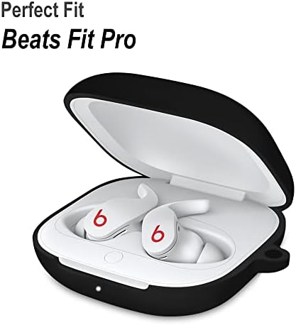 Гејомо силиконски носат куќиште компатибилен со Beats Fit Pro, преносен шок отпорен на шок со карабинер