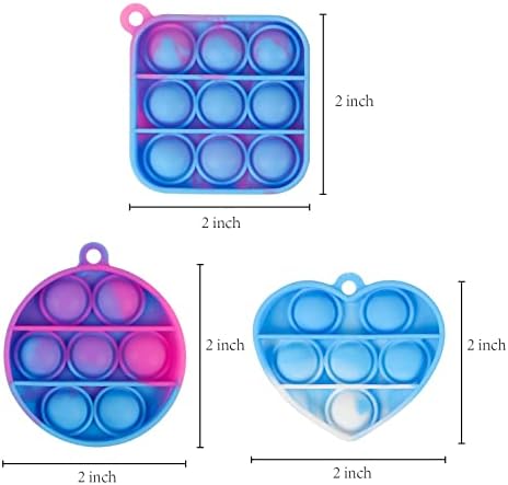 Meist 24 компјутери едноставна поп-меур Сензорна играчка, мини силиконски виножито од стрес за олеснување на раката, играчка за стискање на клучеви за возрасни и деца,
