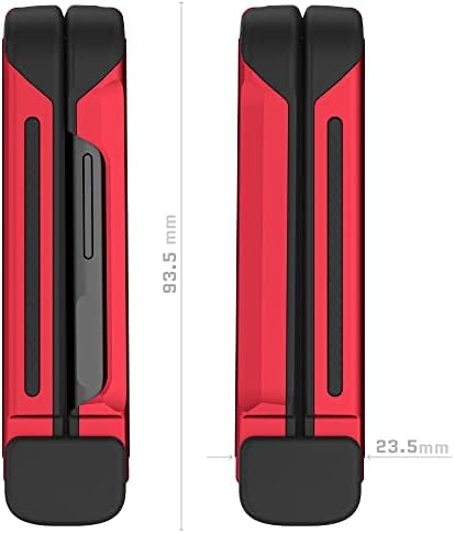 Атомска ТЕНКА Галаксија Z Флип 4 Футрола Со Вистински Backмидни Влакна Назад И Црвен Алуминиумски Метален Браник Тешка Заштита Телефонски