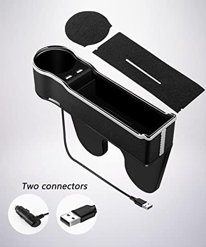 Пополнување на јазот на седиштето на автомобилот Ериккка со 2 USB порти 1 запалка, организатор на автоматска конзола, со држачи