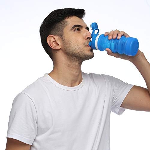 Spoctionорен колапс спортско шише со вода: Силиконско шише со вода БПА бесплатно, преносно шише со вода за велосипед/теретана/јога/камп,