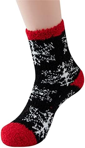Супер симпатична топла кадифен мек печати женски Божиќни уши чорапи чорапи зимски чорапи кои трчаат чорапи мажи