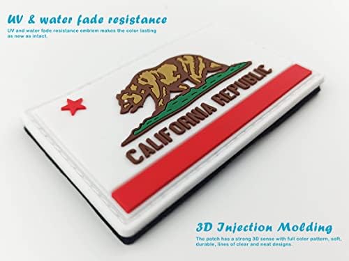 JBCD California Flag Patch Tactic PVC Rubber Cook & Loop Patch Patch