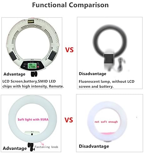 Јидобло 96W Bicolor 480 LED Прстен Светлосен Комплет Со Огледало За Шминка, Држач За Светло, Држач За Телефон На Камерата И Торба За Носење, Затемнето 3200k-5500K Континуирано Ос?