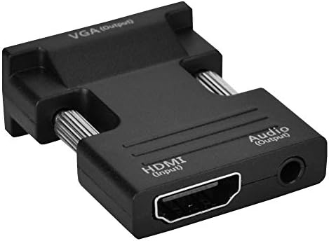 Адаптер за конвертор Dewin, 1080p HDMI женски до VGA машко со адаптер за конвертор на аудио излез за таблет за компјутер ДВ