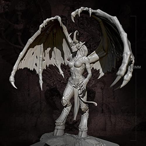 RISJC H80MM Фантазија Орк женски бог на војната со комплет за модели на смола од крилја непрекинат неоткриен комплет за собрание