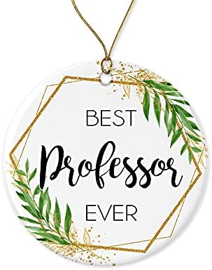 Wolfedesignpdd Професор Божиќ украс - Божиќен украс подарок за професор - Најдобар професор во светот - Најдобар професор досега