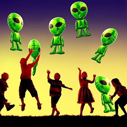 6 Парчиња Големи Вонземски Балони Зелена Надувување Вонземјанин Реквизит Простор Вонземјанин Роденден Материјали За Туш Бебе