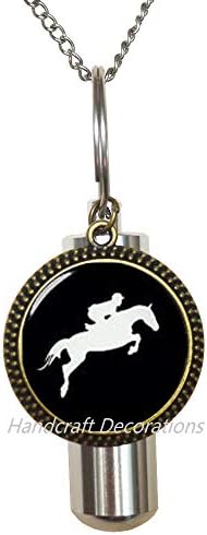 HandcraftDecorations Horse Ern Cremation Urn ѓердан, накит со коњи, коњски подарок за жени, тркачка трка, подарок за ѓердан за кремирање на