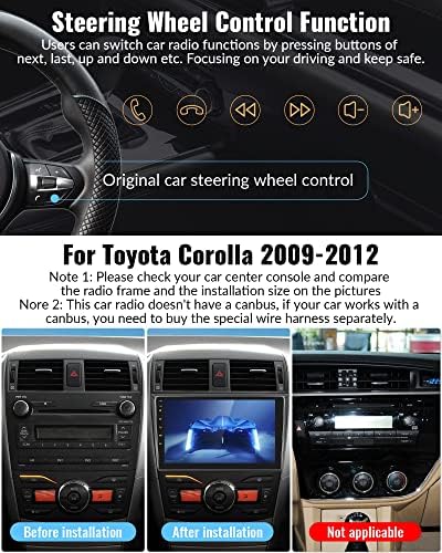 UNITOPSCI Android Автомобил Стерео Радио За Toyota Corolla 2009 2010 2011 2012 со Безжичен Apple CarPlay Android Auto GPS Навигација