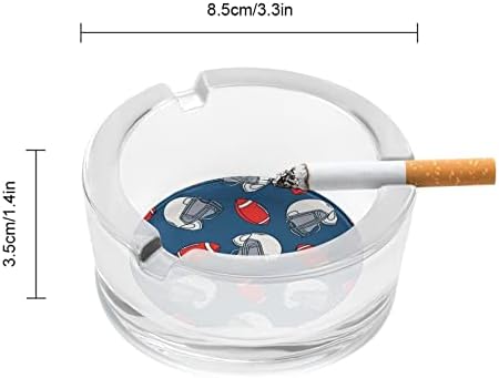 Рачно нацртана рагби шлем стаклен фиока за пепел, тркалезник на пепел, заштитени за хотелски декор на домашна маса
