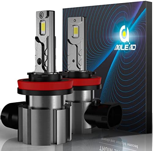 AOLEAD H11/H9/H8 LED Светилки, 60W 12000 Лумени Супер Светла 6000k Бела Конверзија Комплет