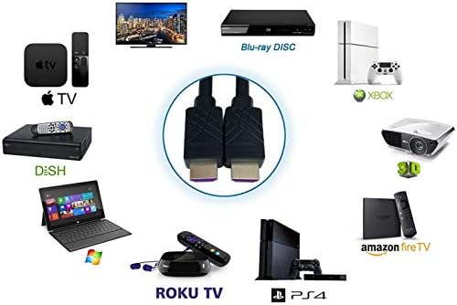 4K HDMI Кабел 6ft HDMI2. 0b 4k@60hz Голема Брзина 18Gbps ARC HDCP2. 2 ЕТЕРНЕТ Компатибилен UHD ТВ, Blu-ray, Х-Кутија, PS4, PS3, КОМПЈУТЕР