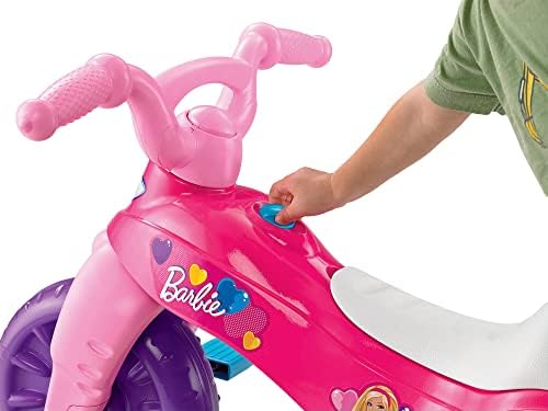 Фишер-Цена Барби Дете Трицикл Тежок Трик Велосипед Со Рачки И Складирање За Деца Од Предучилишна Возраст [Амазон Ексклузивно], Розова