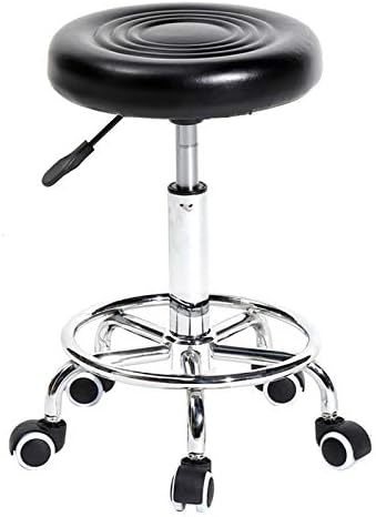 Ldxft-salon и спа столици ， PU кожен тркалезен тркалачки столче со одмор на нозете се прилагодуваат на висината на висината на