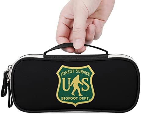 Американска шумска служба Bigfoot Dept Pencil Pens Case Portable пенкало торба со патент за шминка за шминка за канцеларии за внатрешни