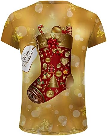 ZDDO Божиќни кратки ракави маици за мажи, 2022 Смешна Божиќ Дедо Мраз печати О вратот на врвовите на тренингот дизајнер на маица