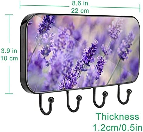 Лаванда Печатење Палто Решетката Ѕид Монтирање, Влезот Палто Решетката со 4 Кука За Капут Шапка Чанта Облека Бања Влезот Дневна Соба