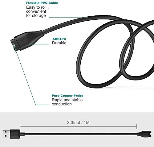 ECSEM Полнење Кабел Компатибилен Со Garmin Инстинкт 2 2s Полнач Кабел Полнач КАБЕЛ USB Замена Полнач