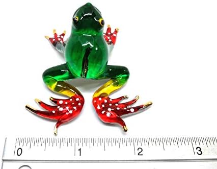 Рачно изработено мини жаба разнесена стакло уметност, колекционерски фигури, фигури, украси минијатурни работи, идеи за подароци за наставници