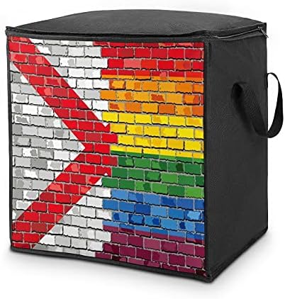 Brickид од тули Алабама и геј знамиња Голема ватенка за чување торба за чување кутија со патент на врвот за облека за перница за облека