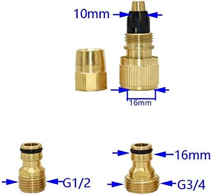 Додатоци за поврзување на црево за црево месинг 3/8 инчен градинарско црево Брз конектор за конектор за пиштол за пиштол G1/2 G3/4
