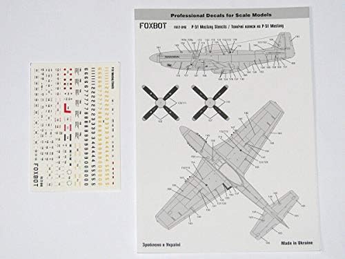 Декал за матрици за северноамерикански P-51 Mustang 1/72 Scale Foxbot 72-046