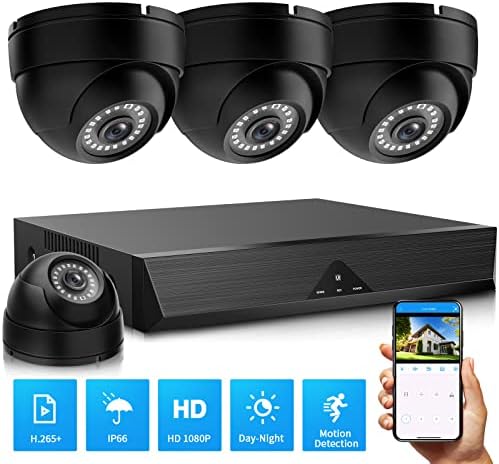 8CCTV Безбедносна Камера Систем СО 3tb Хард Диск, 4PCS 1080P HD Купола Камери На Отворено Со Ноќно Гледање IP66 Водоотпорен