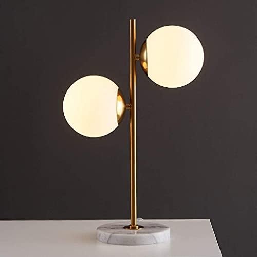Zhyh Табела за ламба за метална маса со 2 парчиња бело мат стаклена светло златна биро за светло креветчето