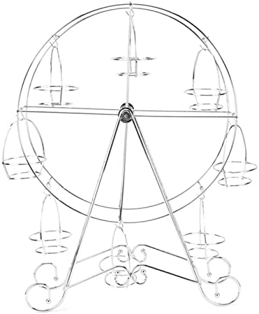 Држач за кекси Со панорамски Тркала, Решетка За Прикажување На Кекси Со Железо Што Може Да Се Ротира, Држач За Кекси Со Осум Тркала За Кекси, За Забави, Родендени, Сва
