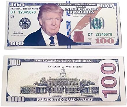 Трендилуз САД Доналд Трамп се соочи со златна боја Претседателска сметка од 100 долари со држач за валута