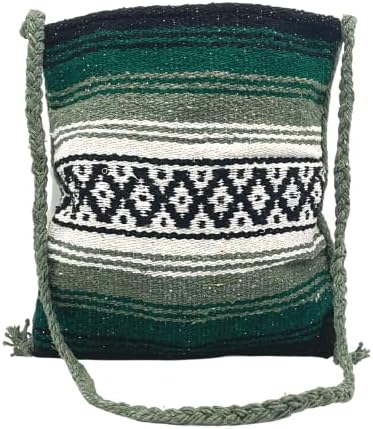 Мексикански мексикански фалса ткаени торбички торбички, модни торби Бохо хипи за жени, стилот може да варира, 14 x 13 инчи