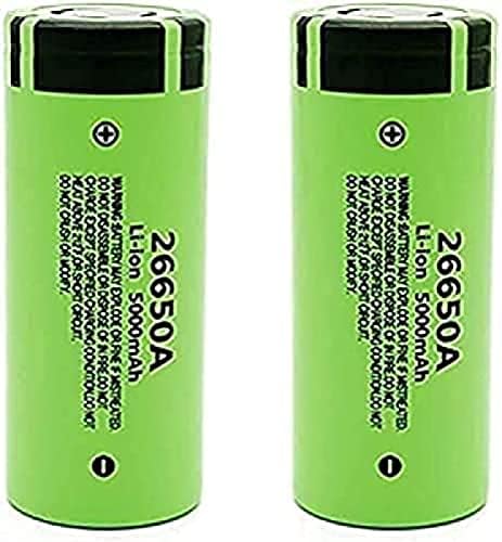 АКСОНС Lit Литиумски батерии3. 7В 5000мах 26650а Лионска Батерија Висок Капацитет За Предводена Фенерче, 2 парчиња