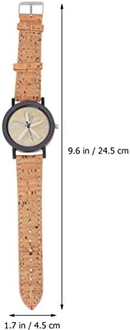 Hemobllo кожен каиш погледнете дрво жито кварц гледајте декоративен часовник на зглобот за жени жени стил а