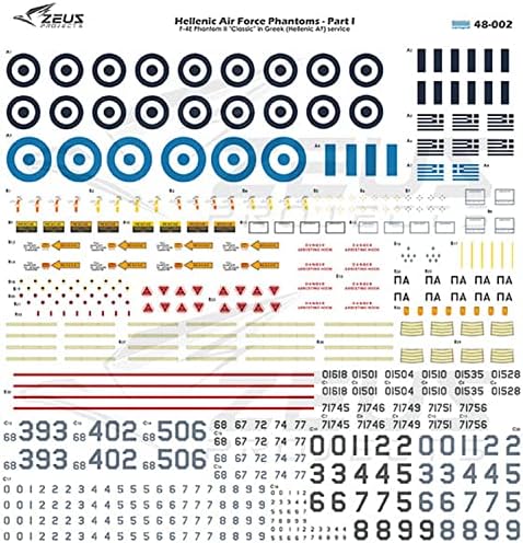 Зевс Проект 1/48 Грчки воздухопловни сили Мекдонел Авион Ф-4Е Фантом 2 Класичен бок ограничен издание на декорација пластична модел Деклас ZEU48-002DLX