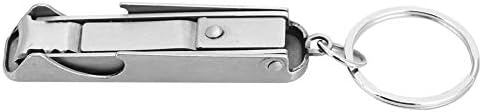 2 во 1 мини ланец на клучеви со повеќе функции, клипери за нокти, ултра-тенки клипери за нокти со клуч за преносни не'рѓосувачки челик,